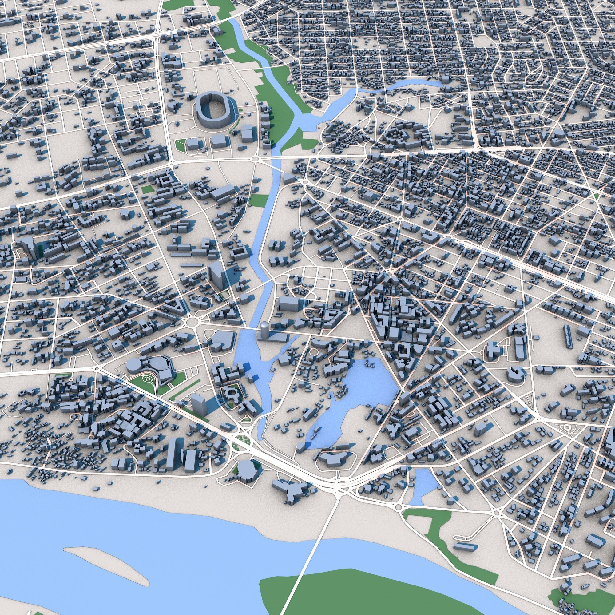 Niamey City Niger 3D model_8