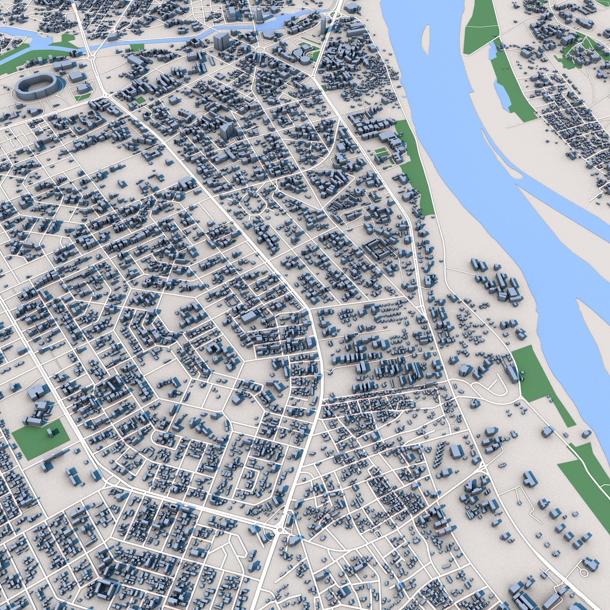 Niamey City Niger 3D model_6