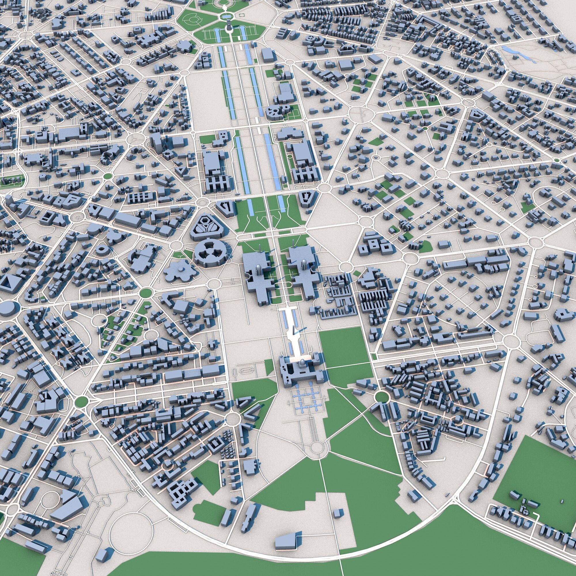 New Delhi City India 3D model_7