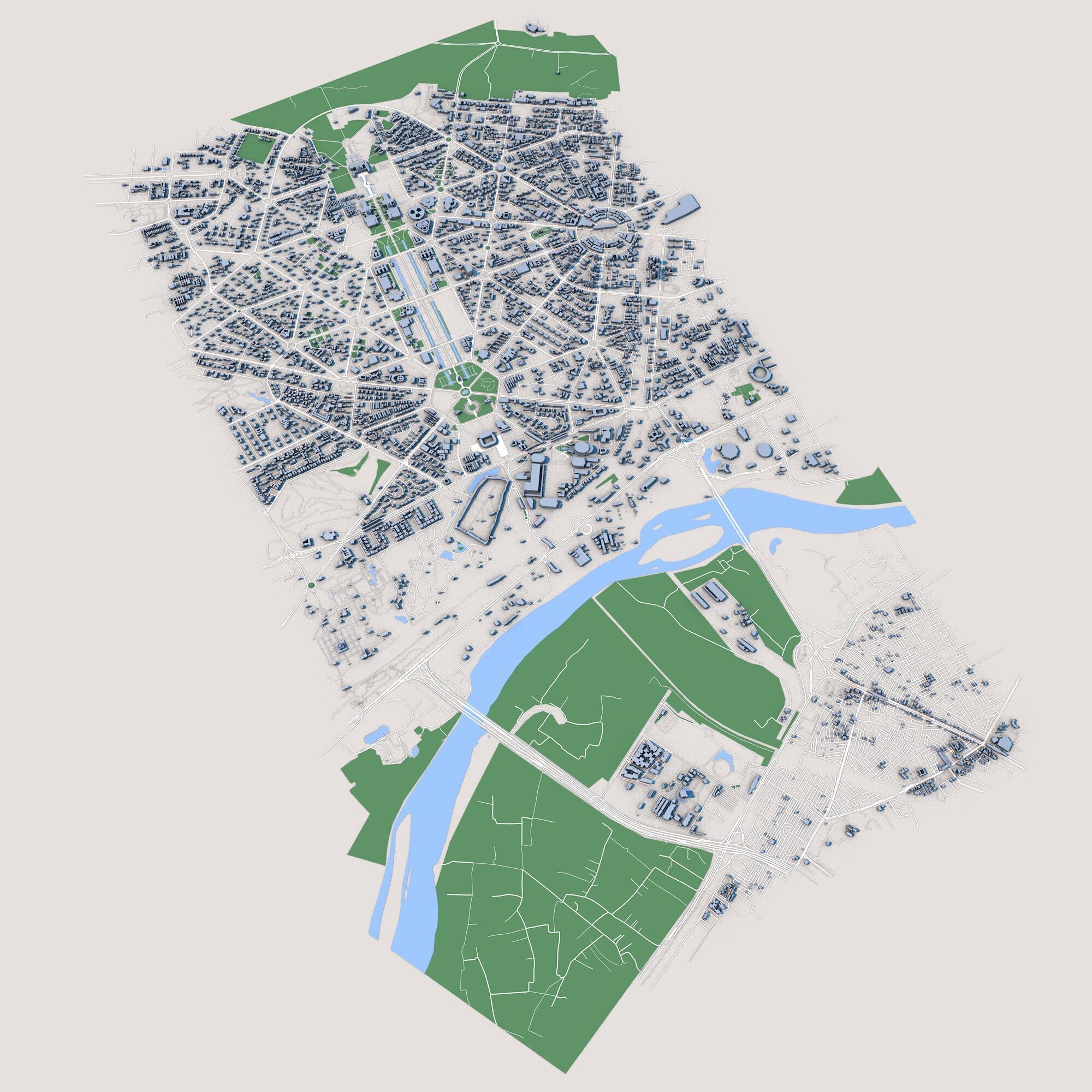 New Delhi City India 3D model_1