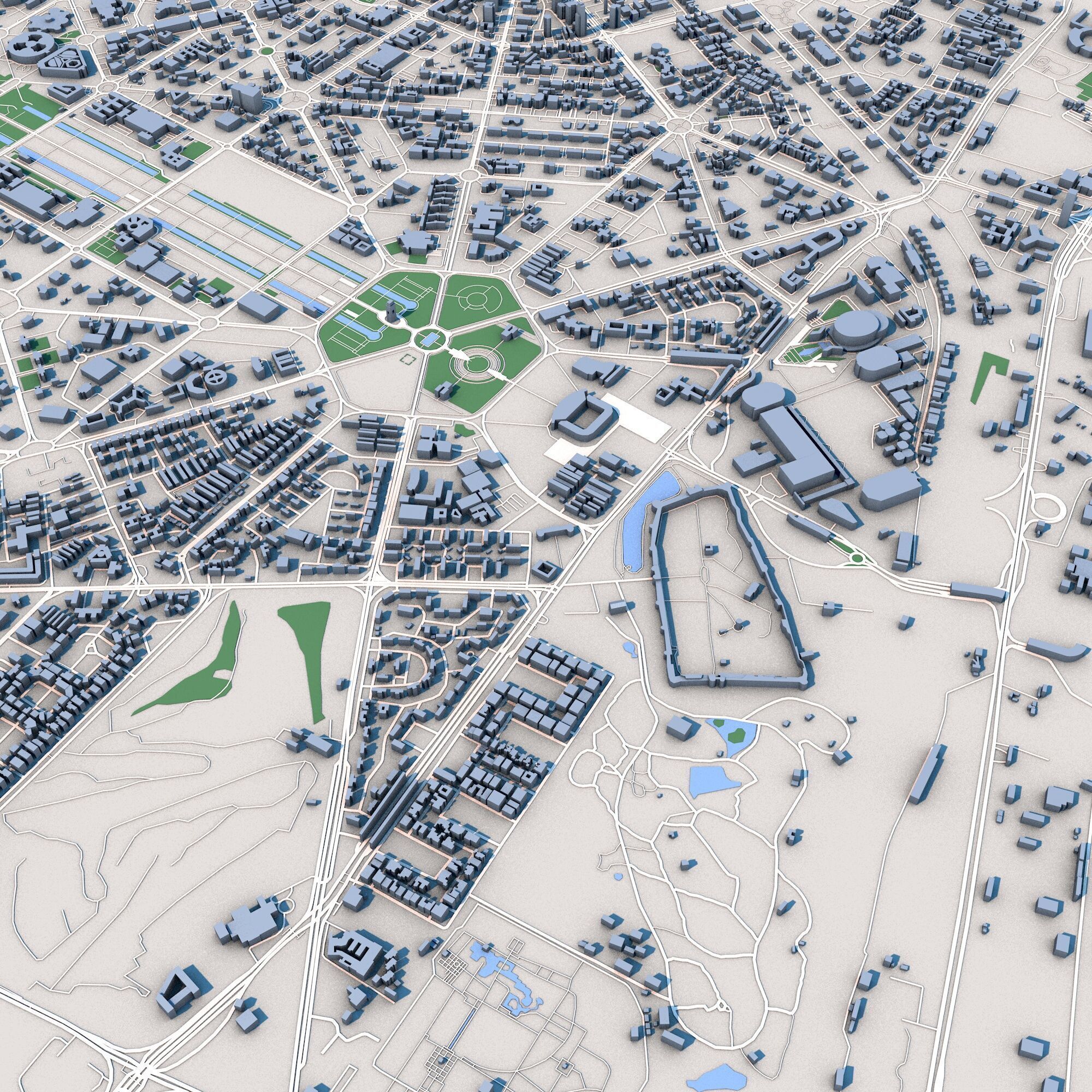 New Delhi City India 3D model_2