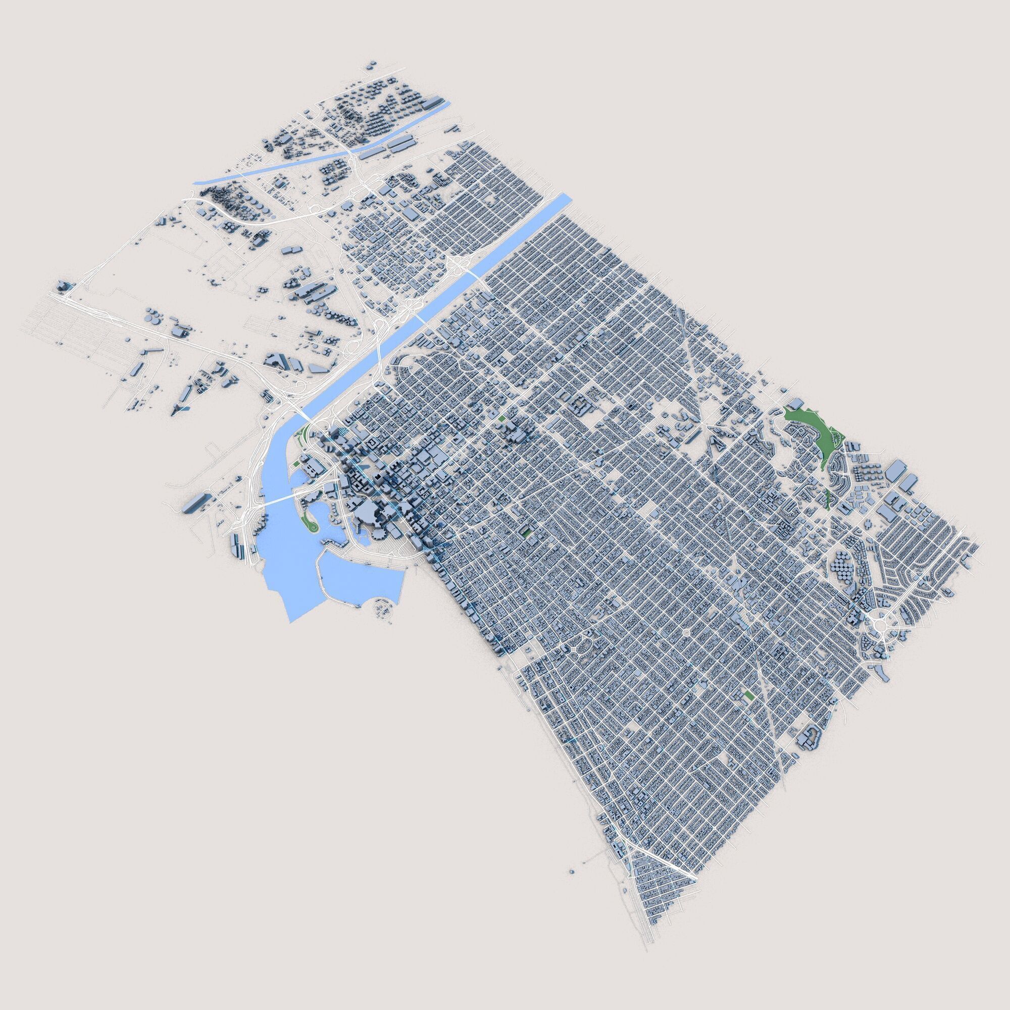 Long Beach City California 3D model_1