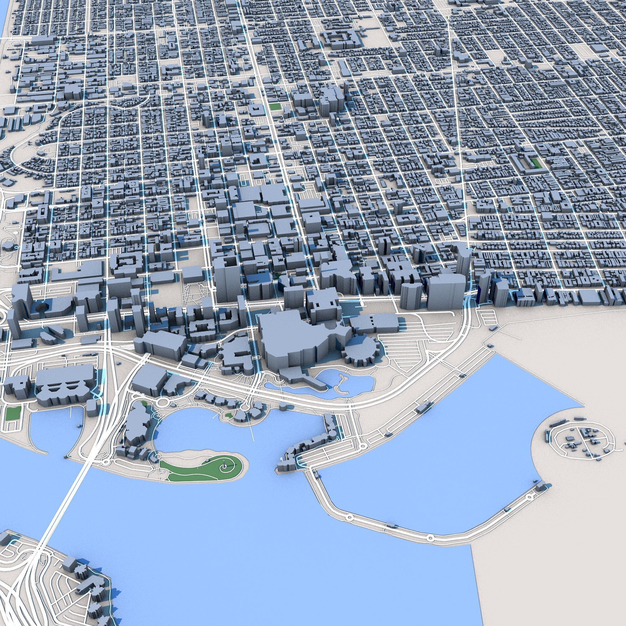 Long Beach City California 3D model_2