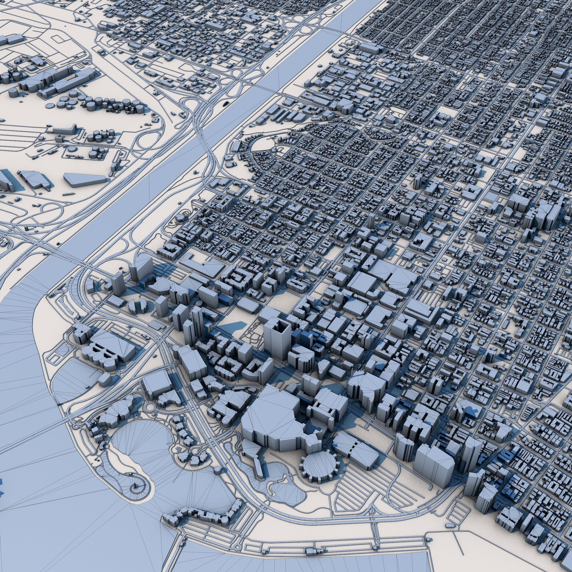 Long Beach City California 3D model_8