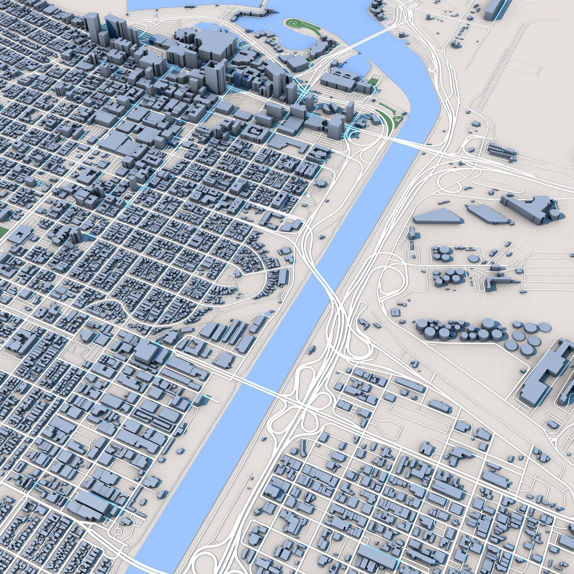 Long Beach City California 3D model_4