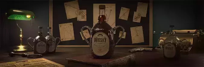Whiskey Scene Blender 3D model