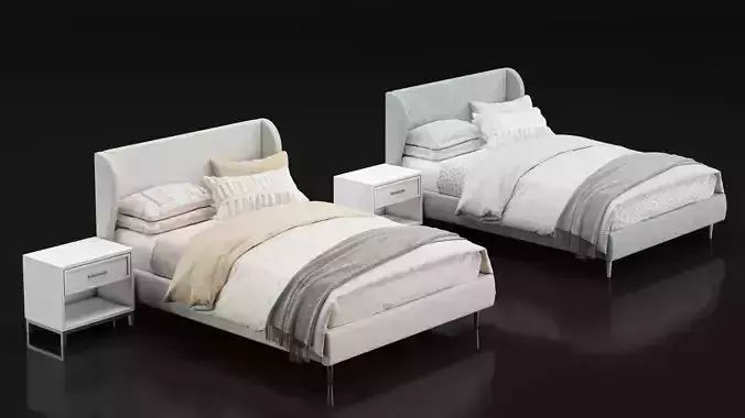 Wingback Upholstered Bed