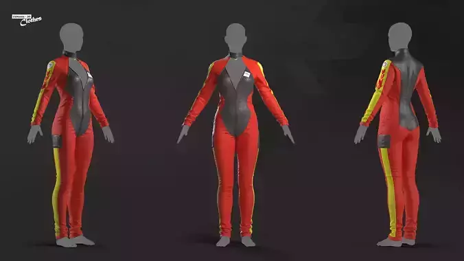 Female Racing Outfit - 113 Marvelous Designer and Clo3D