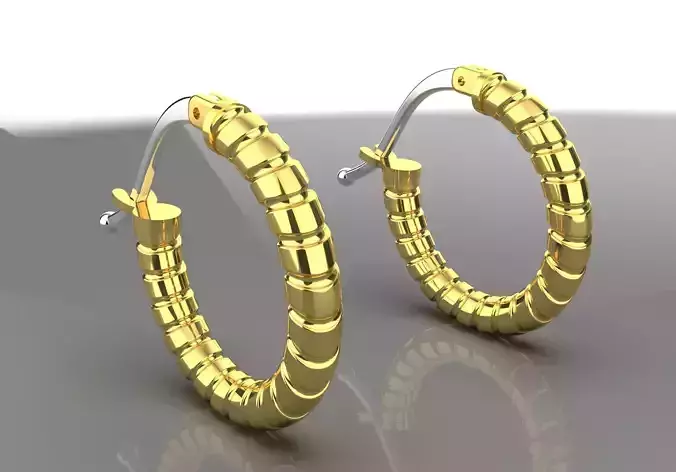 Two-tone rope design hoop earrings model ge0027