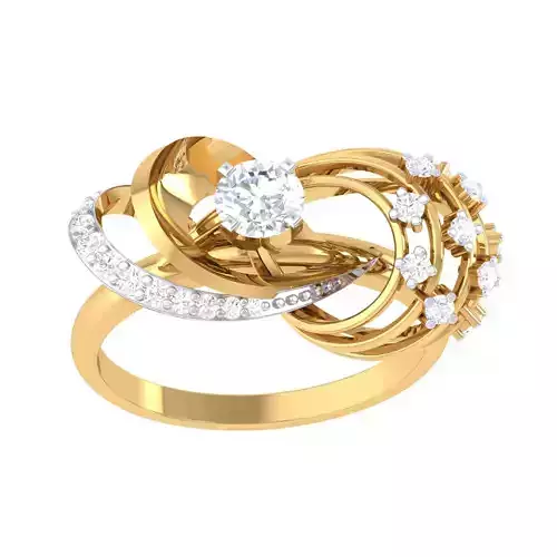 Printable 3D jewelry model of Lady diamond ring