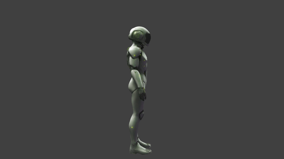 Rigged And Animated Sci-fi Character Low-poly 3D model_4