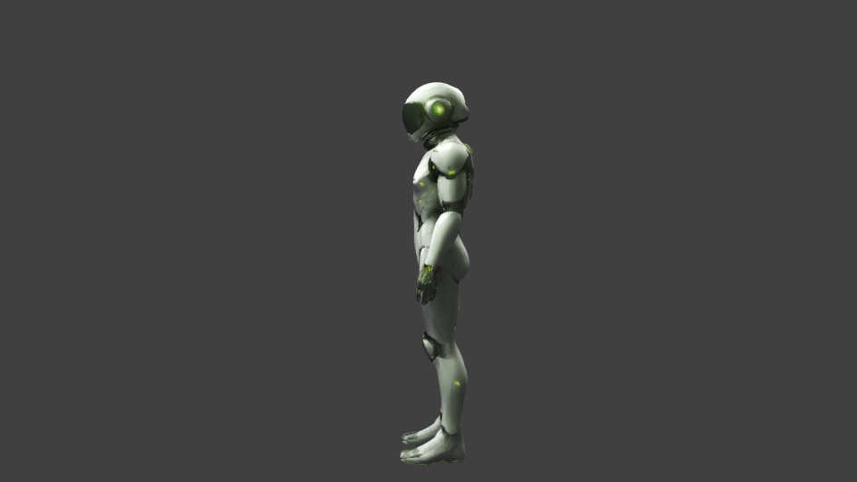Rigged And Animated Sci-fi Character Low-poly 3D model_1