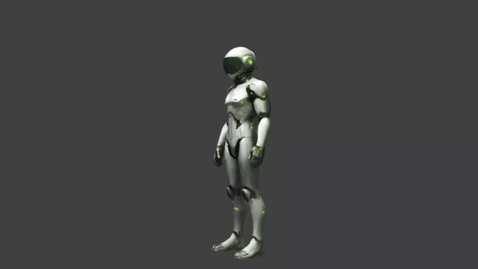Rigged And Animated Sci-fi Character Low-poly 3D model_0