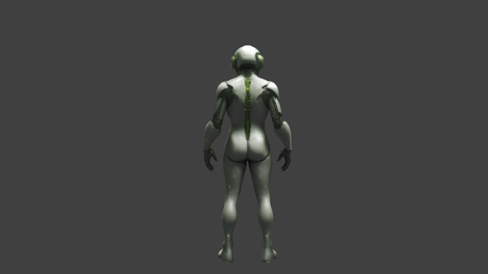 Rigged And Animated Sci-fi Character Low-poly 3D model_2