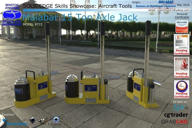 Solidedge Skills Showcase Malabar 15 Ton Axle Jack Free 3D model
