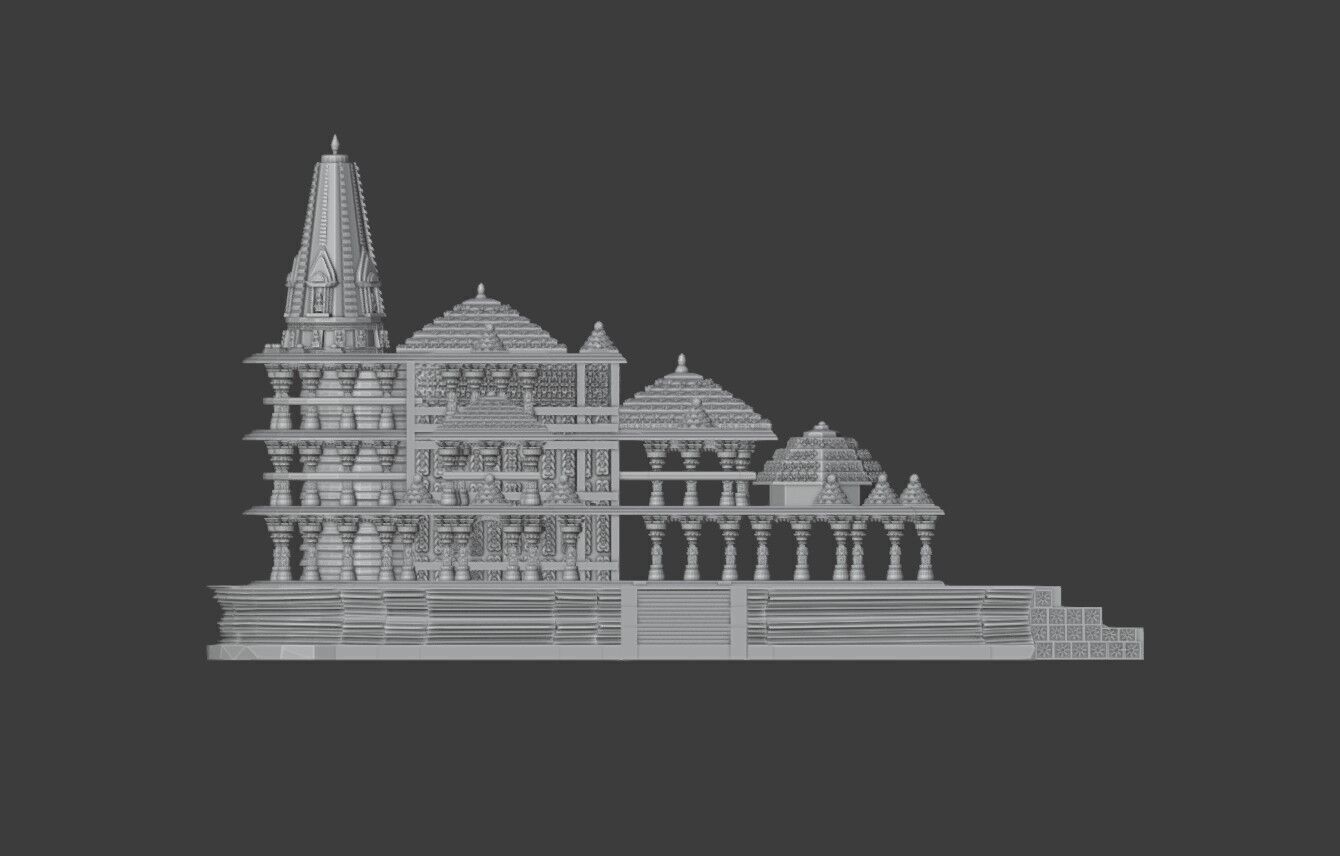 Ram Mandir 3D Model Intricate Temple Design Free 3D print model_3