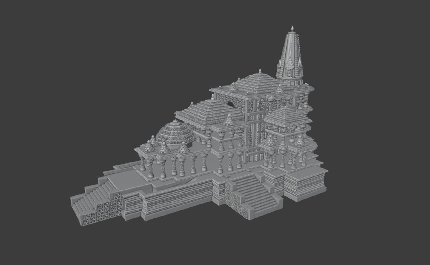 Ram Mandir 3D Model Intricate Temple Design Free 3D print model_1
