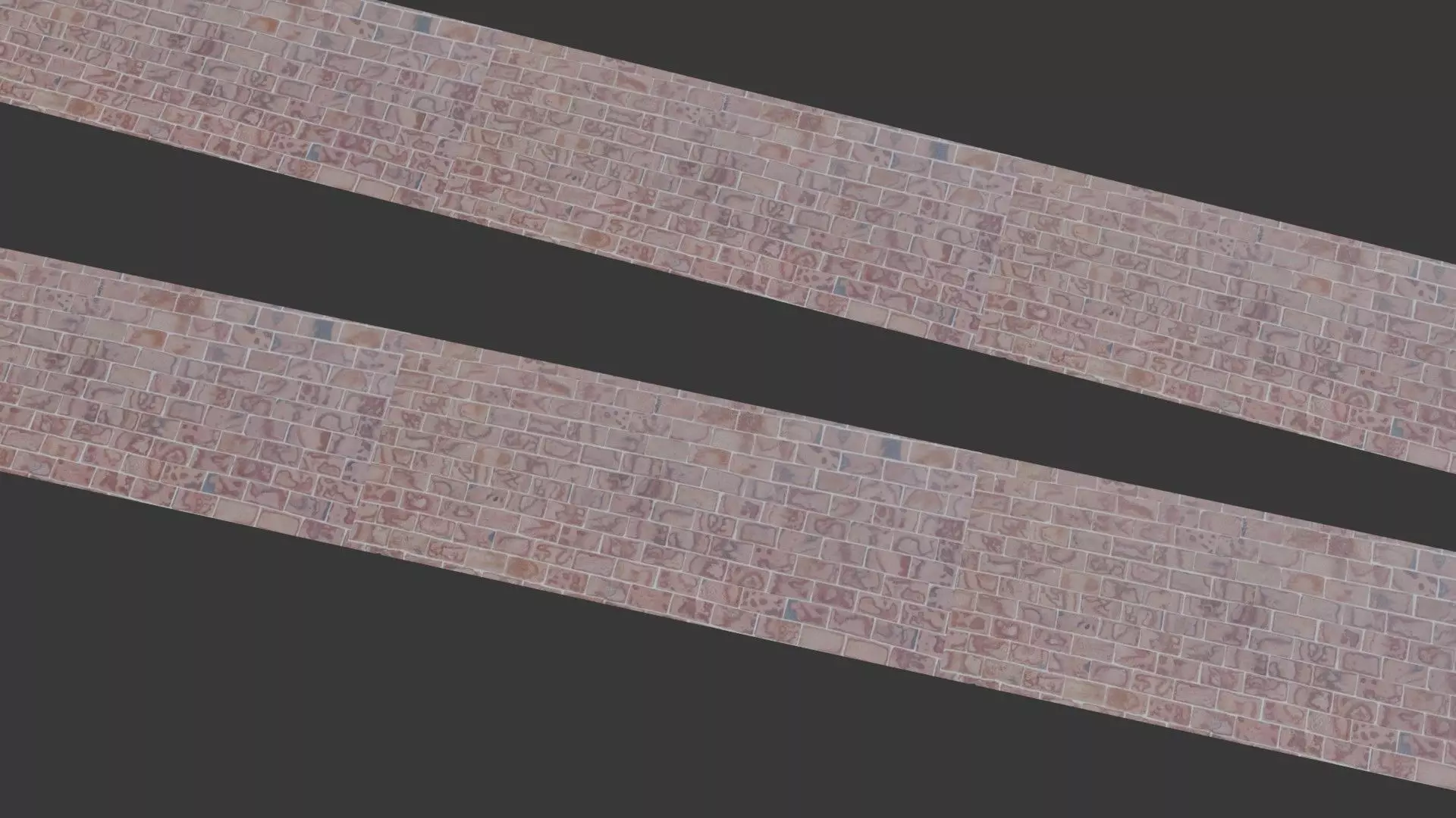 Brick Wall Strip Scan Low-poly 3D model_0