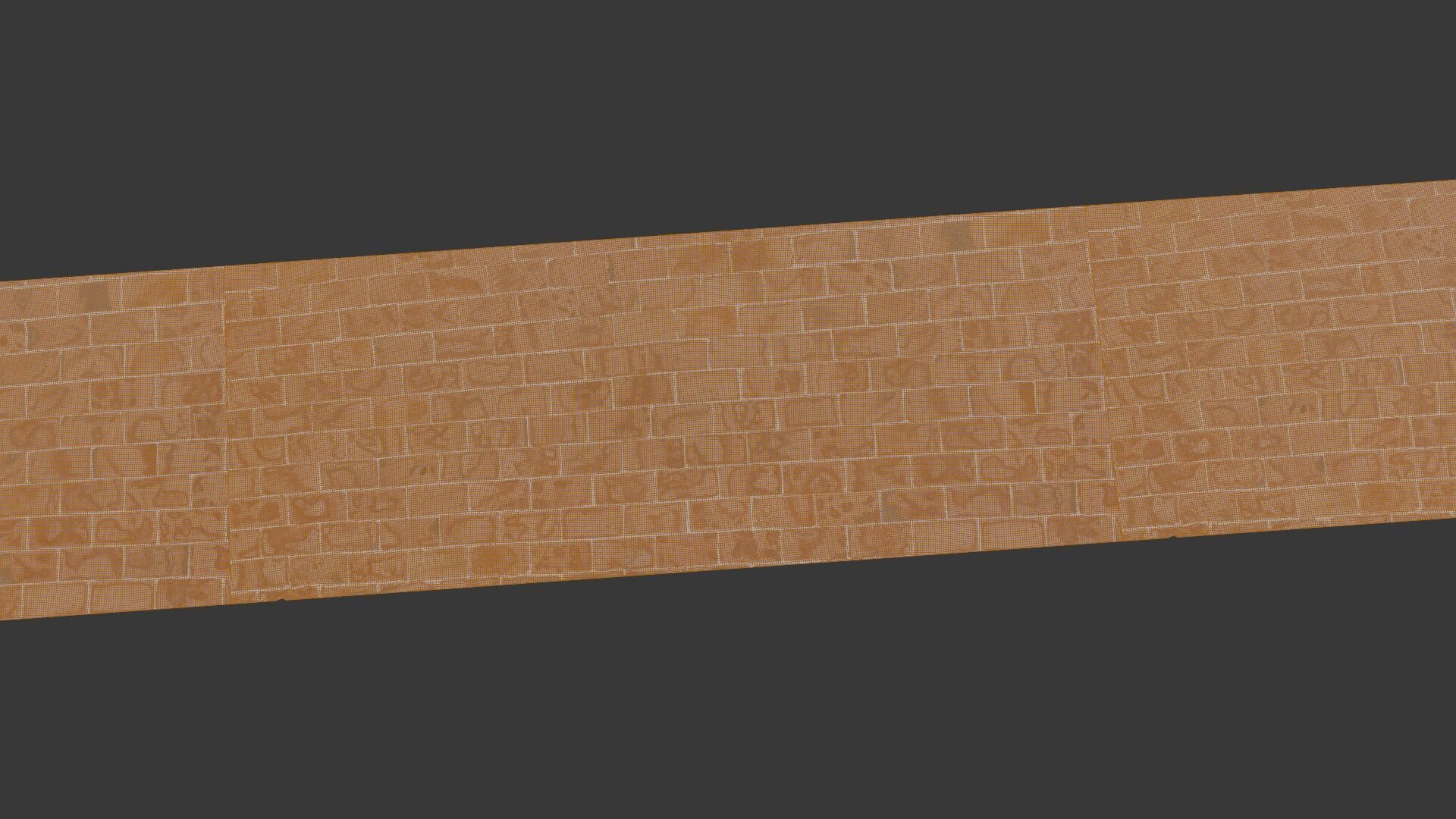 Brick Wall Strip Scan Low-poly 3D model_2