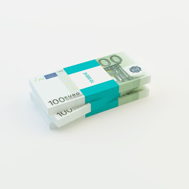 Euro banknotes 3D model_5