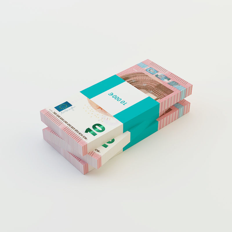 Euro banknotes 3D model_3