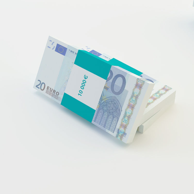 Euro banknotes 3D model_2