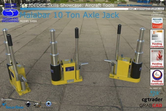 Solidedge Skills Showcase Malabar 10 Ton Axle Jack Free 3D model