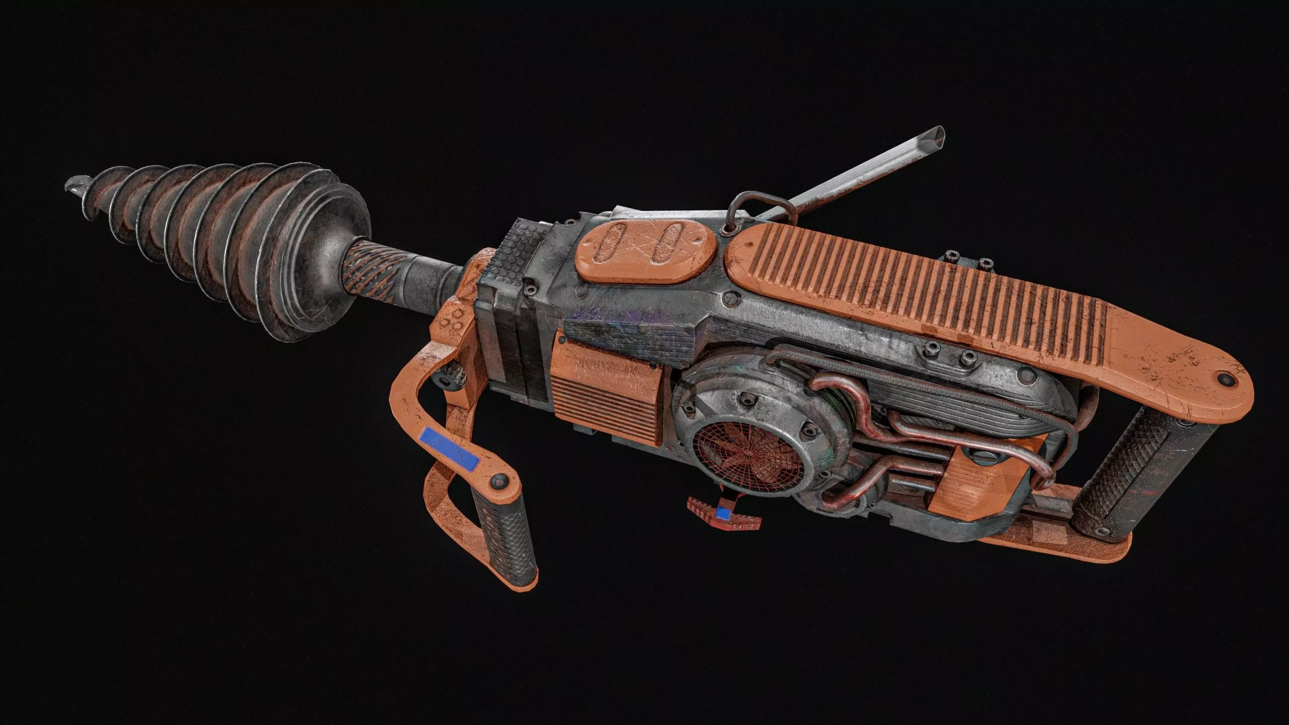 Hand Mining Drill Low-poly 3D model