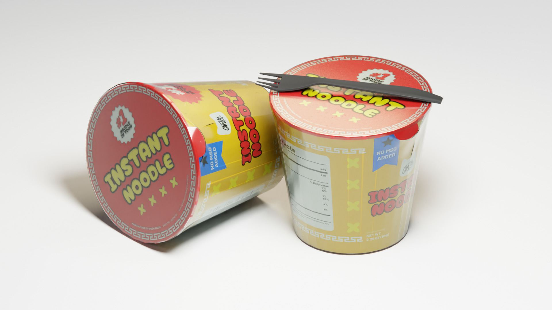Instant ramen Stall - Cartoon Game Isometric Low-poly 3D model_13