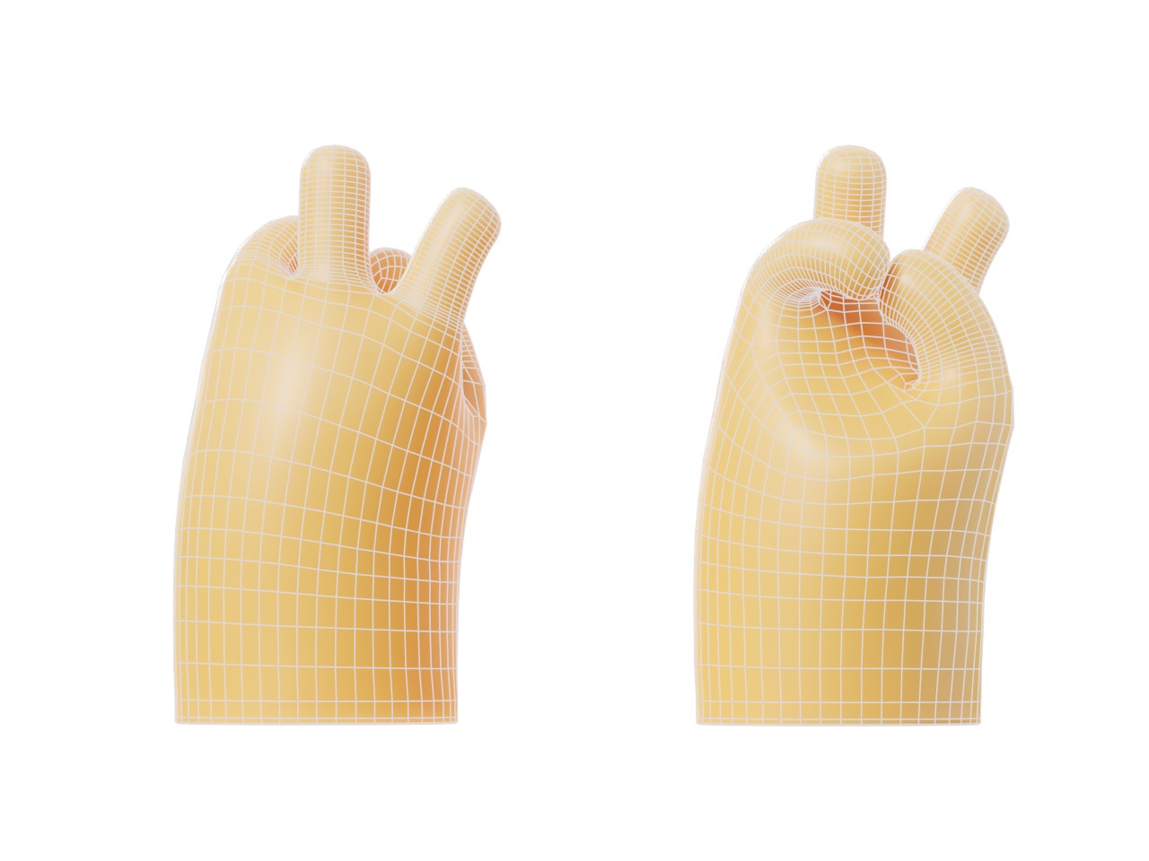 Cartoon Hands Illustration Icon Pack 3D Model Collection_27