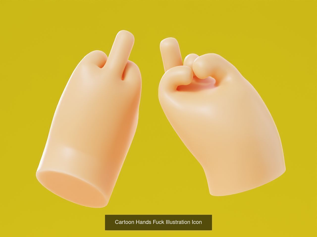 Cartoon Hands Illustration Icon Pack 3D Model Collection_17