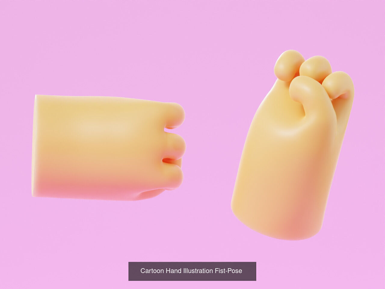 Cartoon Hands Illustration Icon Pack 3D Model Collection_14