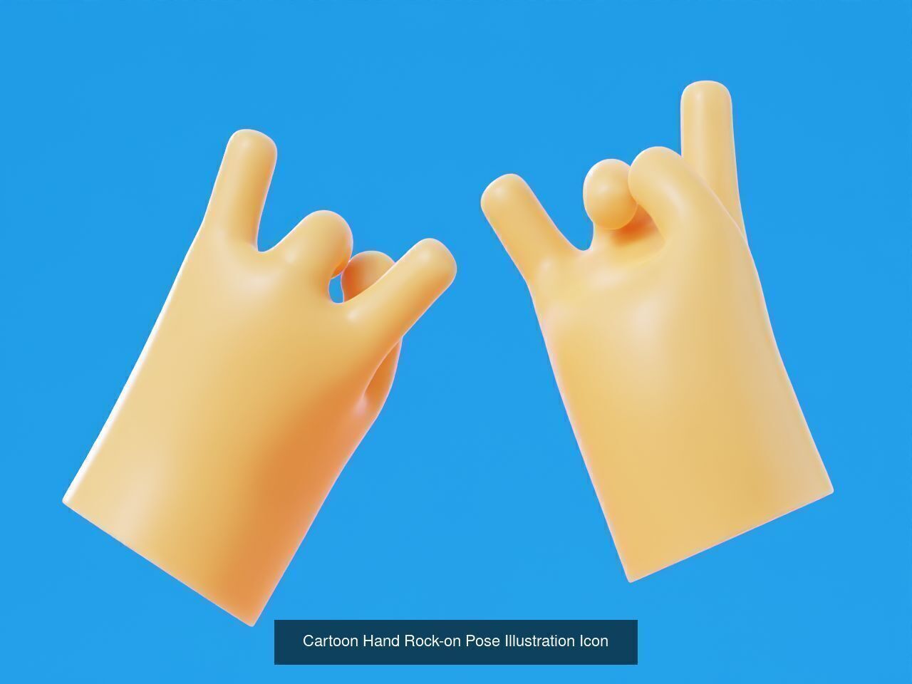 Cartoon Hands Illustration Icon Pack 3D Model Collection_19