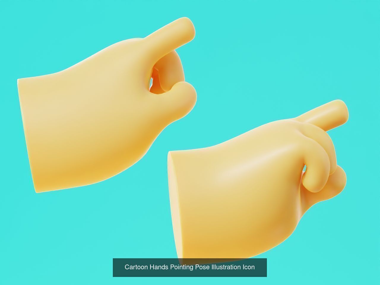 Cartoon Hands Illustration Icon Pack 3D Model Collection_8
