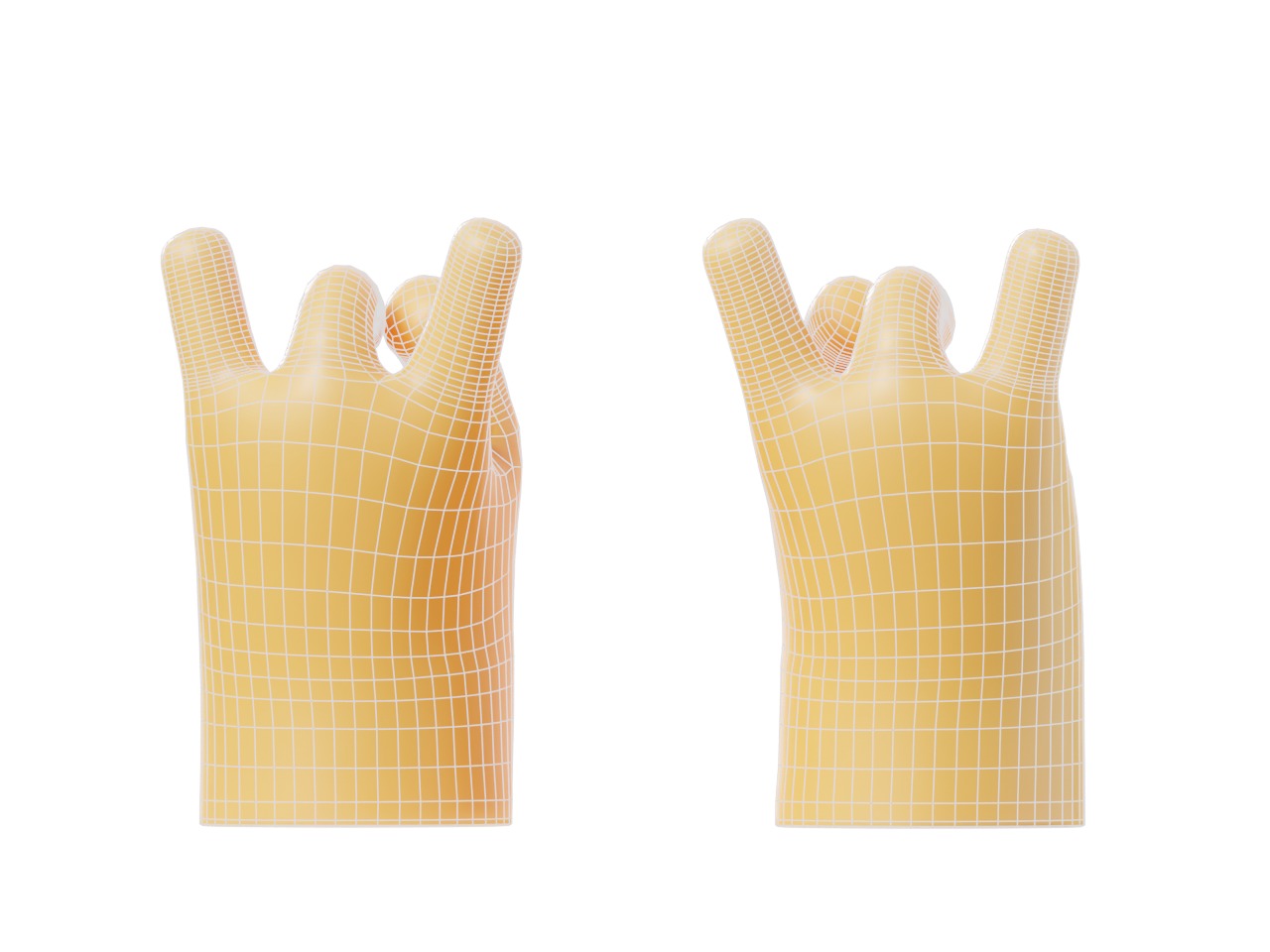 Cartoon Hands Illustration Icon Pack 3D Model Collection_20