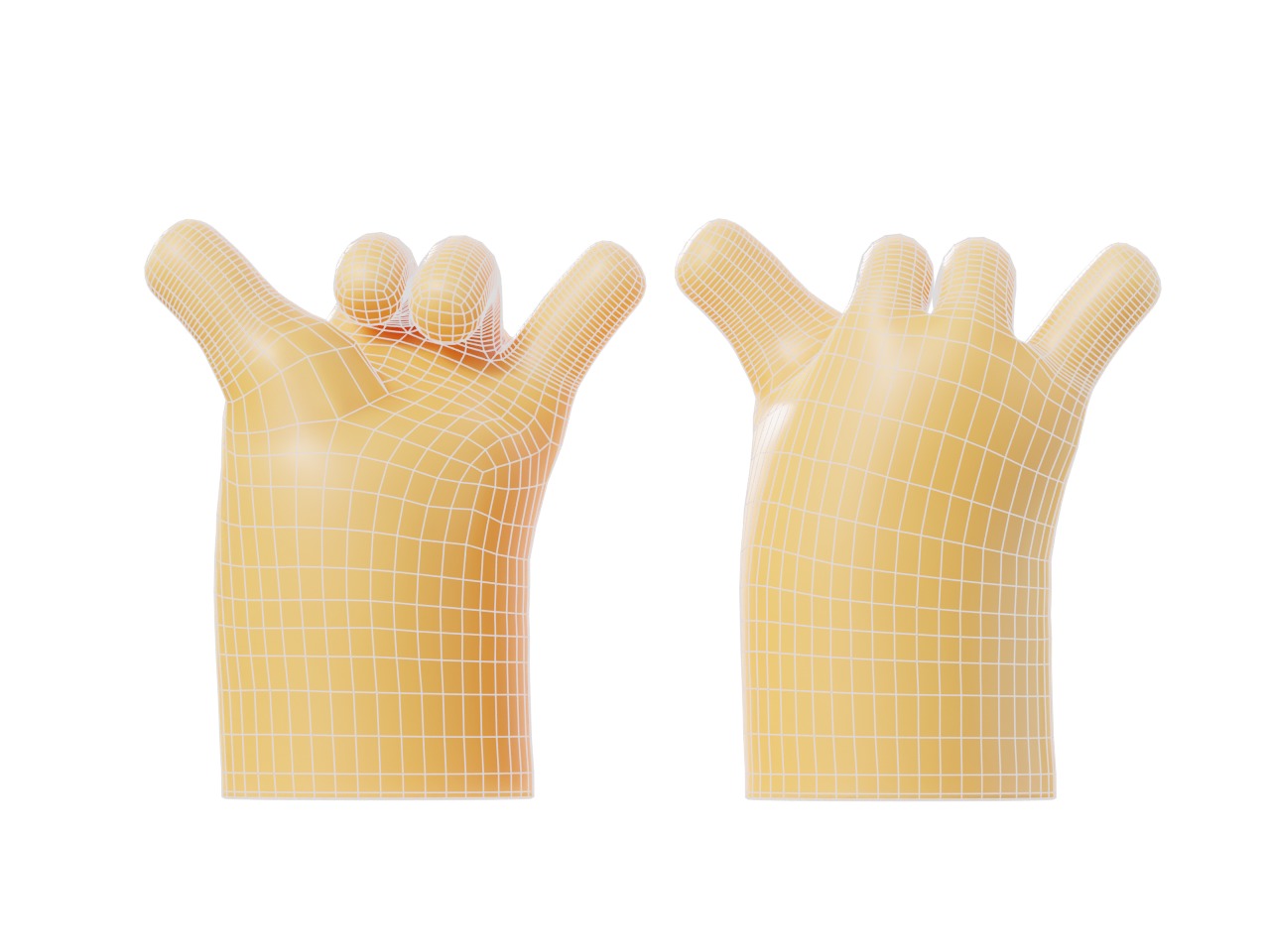 Cartoon Hands Illustration Icon Pack 3D Model Collection_24