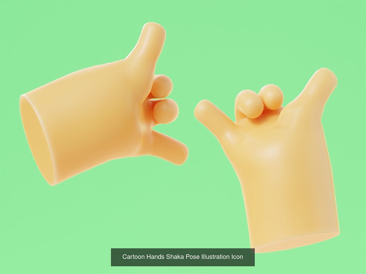 Cartoon Hands Illustration Icon Pack 3D Model Collection_22