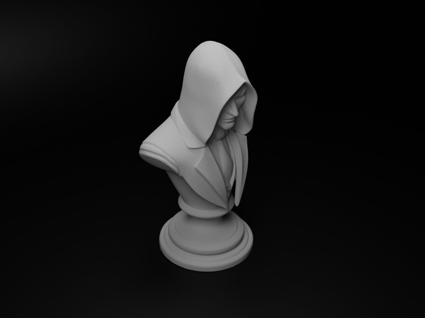 Shadow Man Bust Chess 3D print model_2