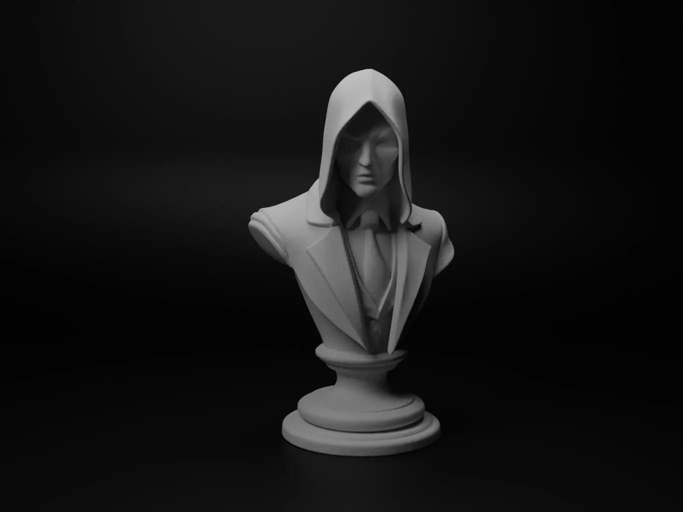 Shadow Man Bust Chess 3D print model_0