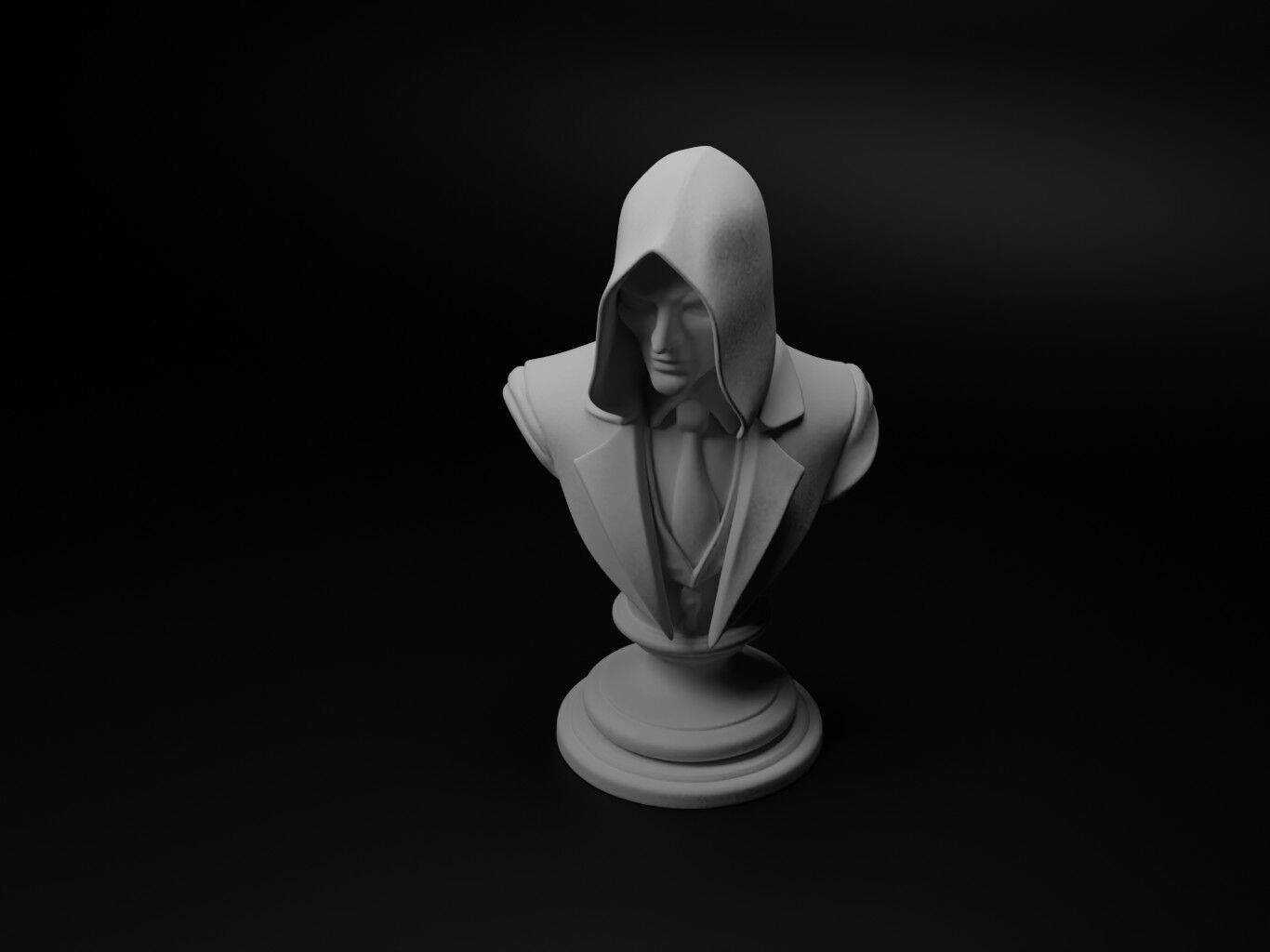Shadow Man Bust Chess 3D print model_1