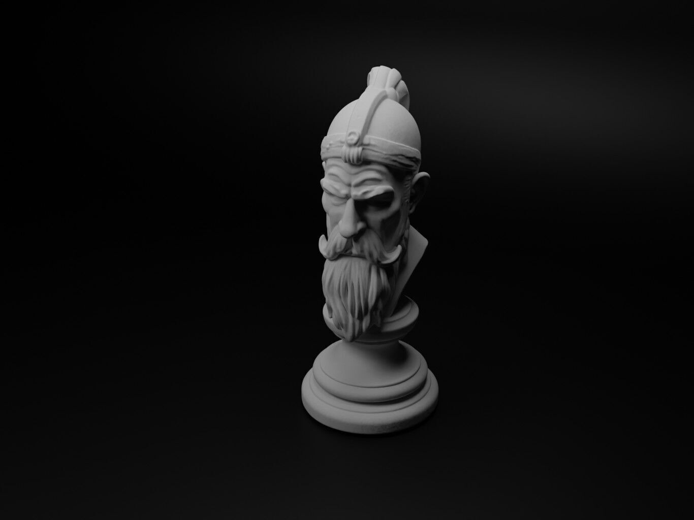 Shama Bust Chess 3D print model_1