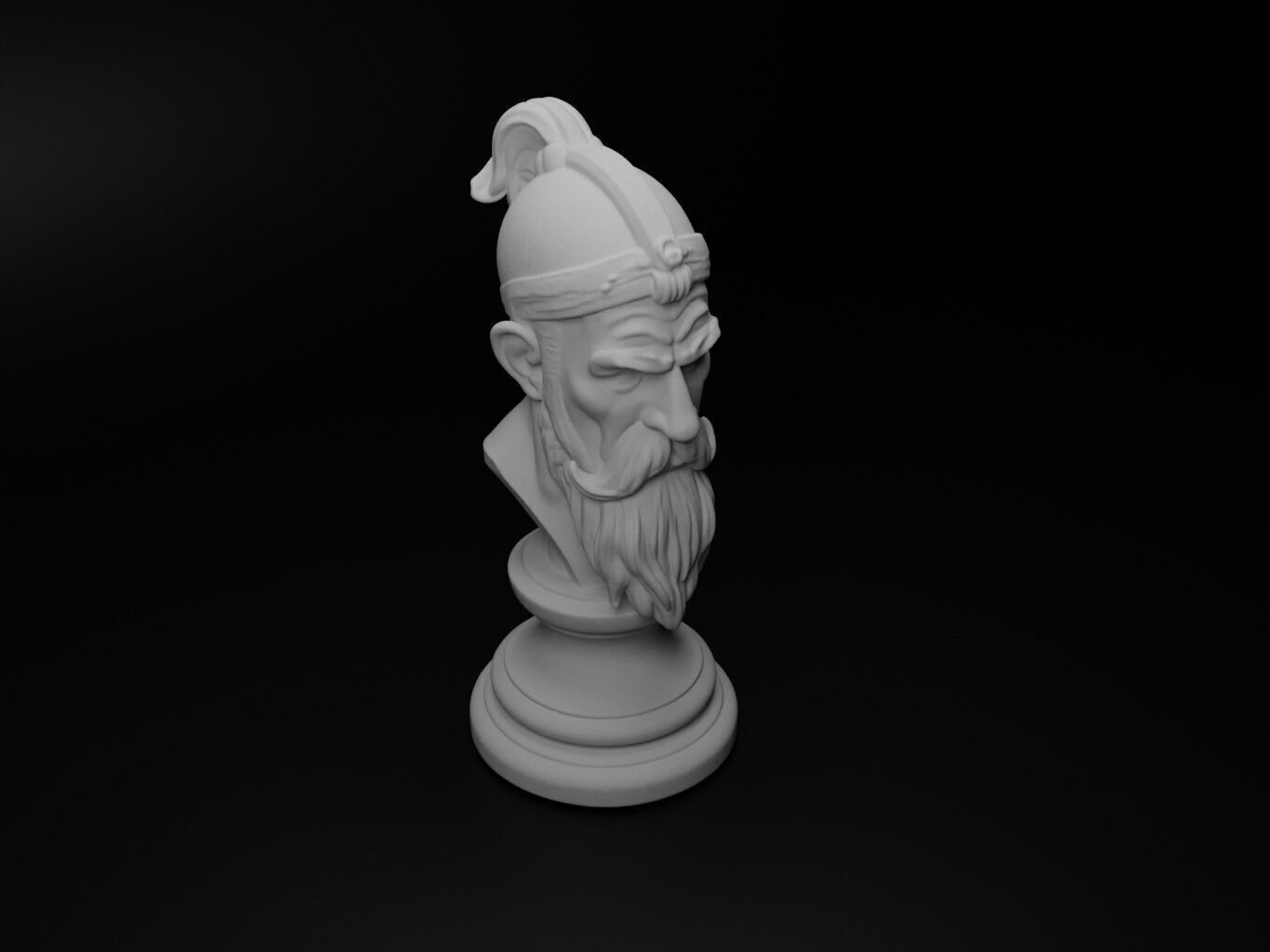 Shama Bust Chess 3D print model_2