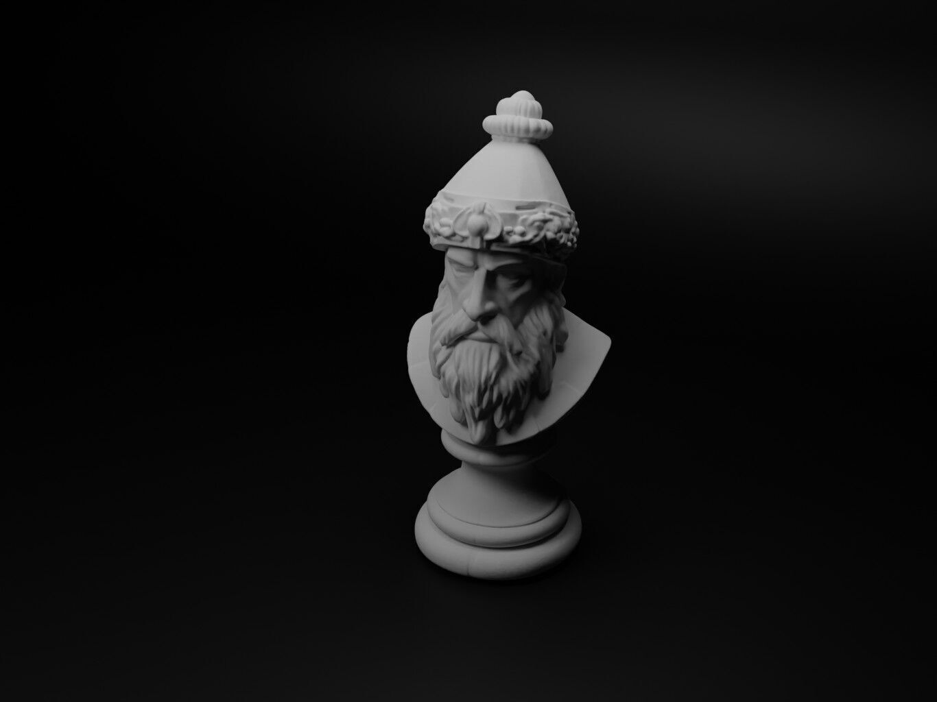 Shama Bust Chess 3D print model_1