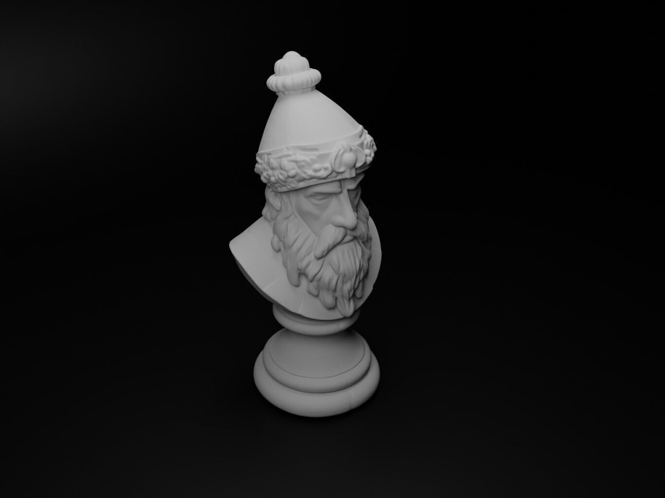 Shama Bust Chess 3D print model_2