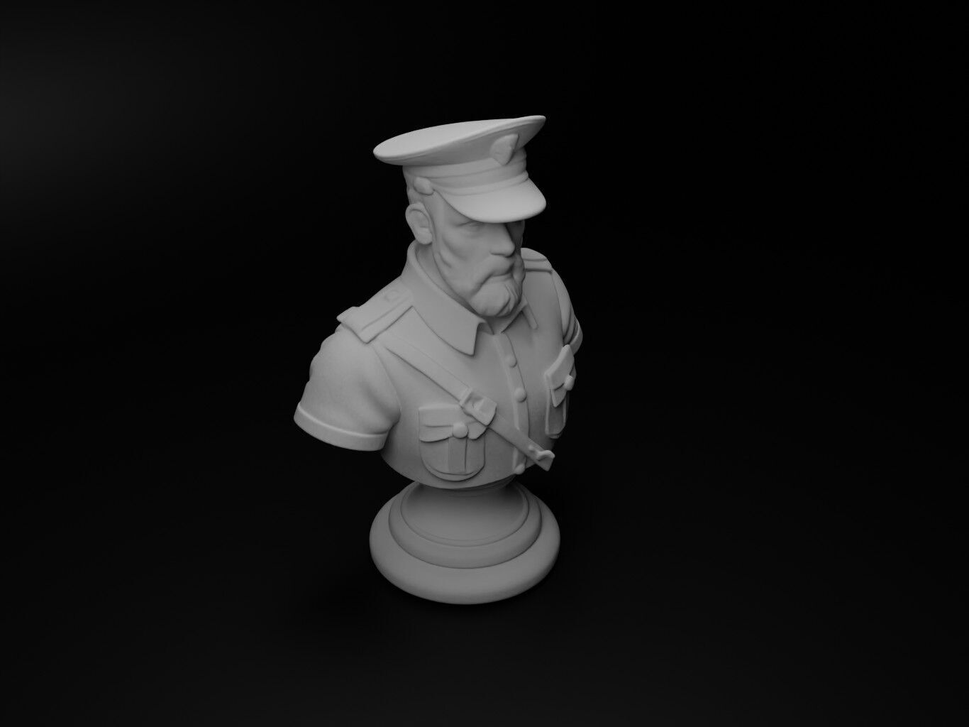 Soldier Bust Chess 3D print model_2