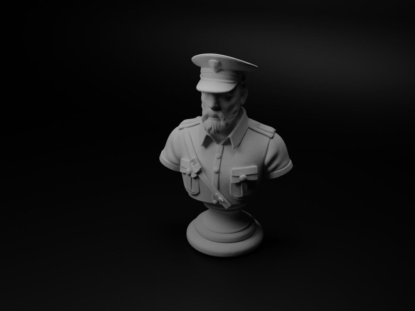 Soldier Bust Chess 3D print model_1