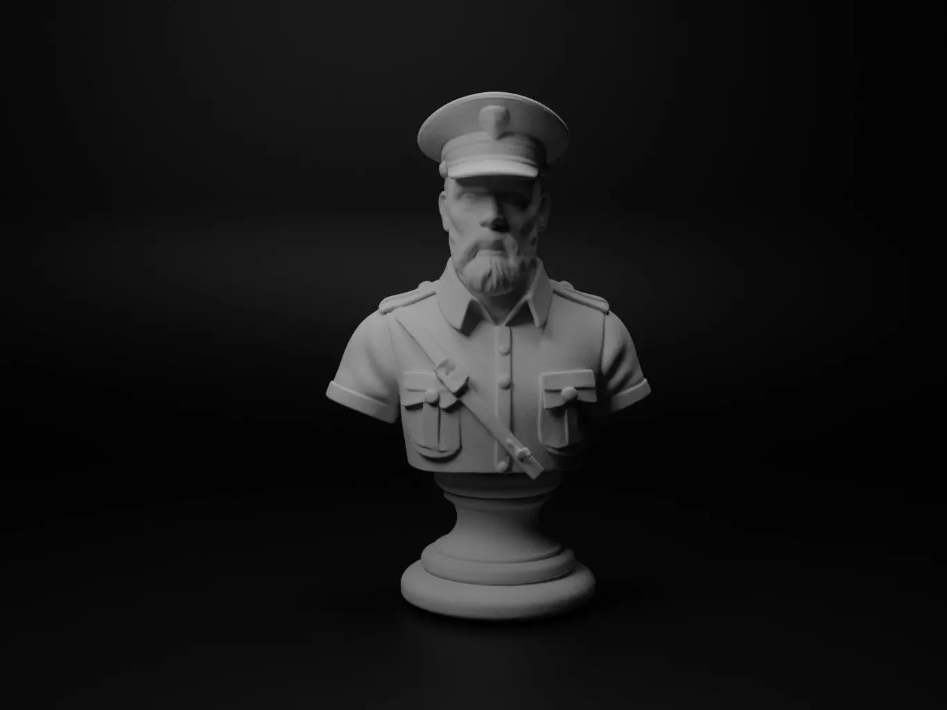 Soldier Bust Chess 3D print model_0