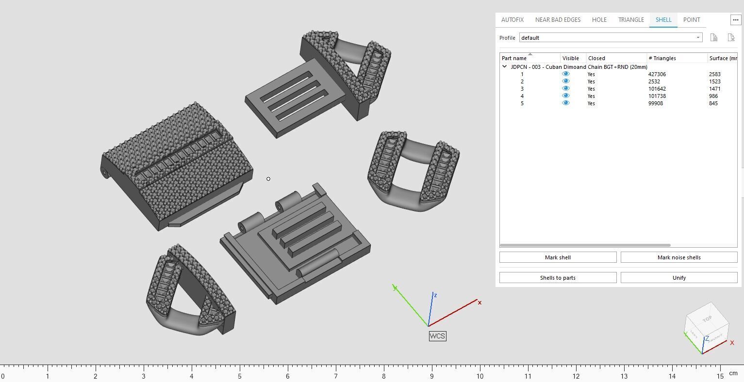 Custom Cuban Diamond Chain - Baguettes Chain - Miami Link 3D print model_21