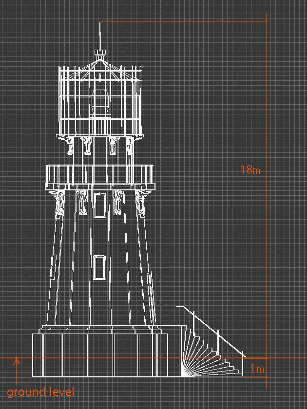Lighthouse low-poly with LODs and PBR textures Low-poly 3D model_6
