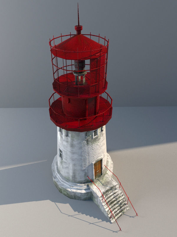 Lighthouse low-poly with LODs and PBR textures Low-poly 3D model_3
